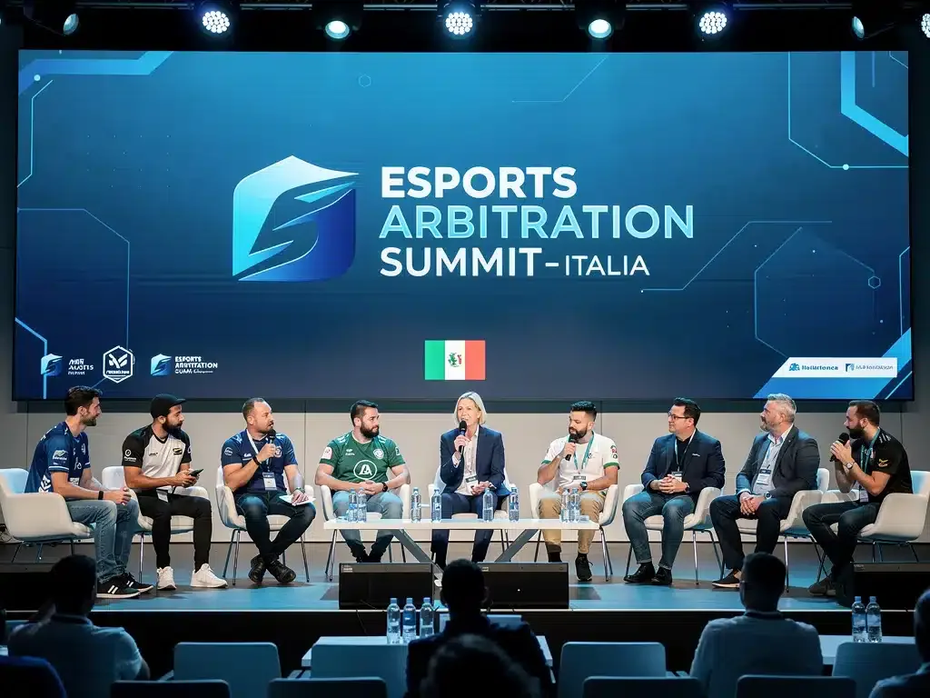 Panel di discussione con giocatori e organizzatori di tornei eSports sulle nuove normative arbitrali in Italia.