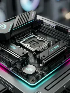 Scheda madre Z790 aggiornata con processore di ultima generazione in ambiente di test.
