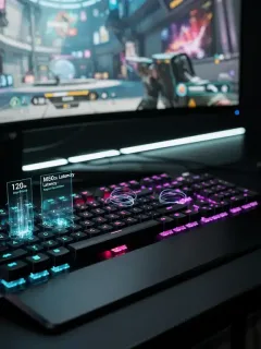 Tastiera meccanica da gaming con switch ottici e illuminazione RGB, simbolo dell'innovazione tecnologica del 2026.