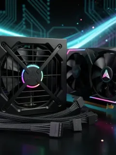 Alimentatore ATX 3.1 di ultima generazione con cavi modulari e GPU ad alte prestazioni per PC gaming 2026.