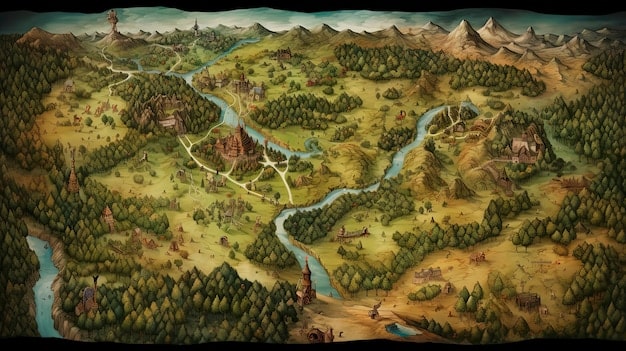 A detailed map of Runeterra, highlighting the different regions and their geographical locations. The map is stylized with in-game art and icons, providing a visual reference for the various locations mentioned in the lore.