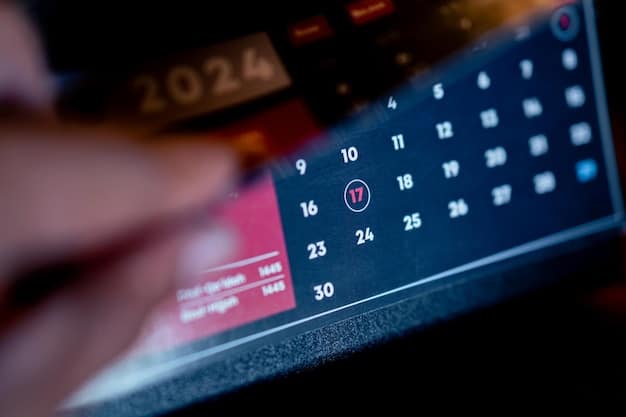 A close-up shot of a calendar interface on a computer screen, highlighting the filtering options for location and event type. The screen displays various event listings with details such as date, time, and location.