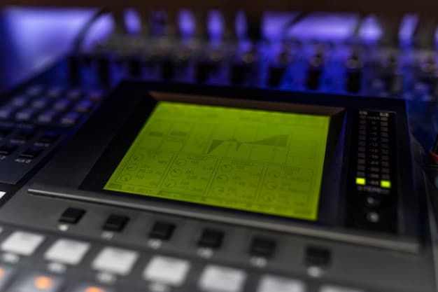 A close-up of a music producer's setup, featuring monitors displaying music editing software and various audio equipment. The image highlights the technical skill and dedication involved in creating high-quality fan-made music for League of Legends.