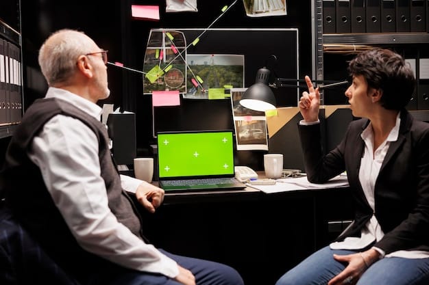 A coach analyzing gameplay footage with their team, using annotations and diagrams to highlight strategic improvements. The scene conveys a collaborative and analytical environment.