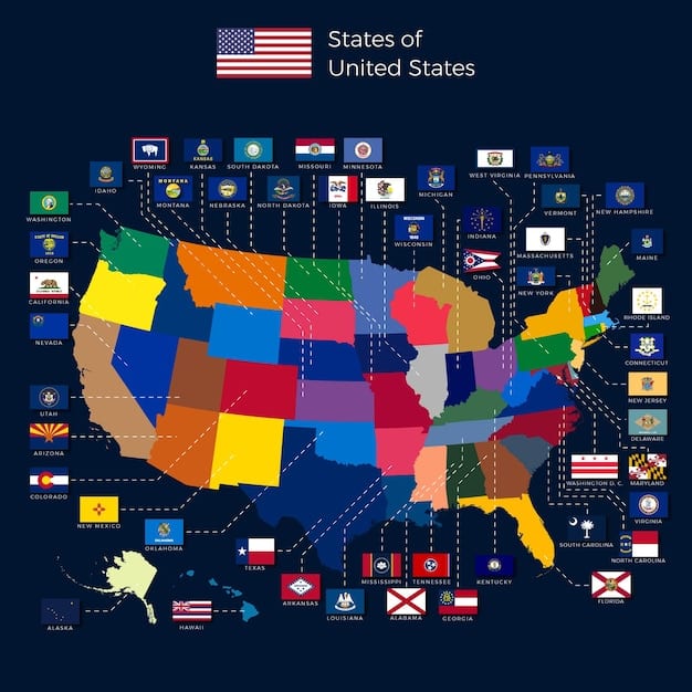 A detailed map of the United States, with each state colored to represent the legality of esports betting within its borders. The graphic includes key data points, such as the date of legalization, tax rates, and regulatory bodies overseeing esports betting activities in each state.