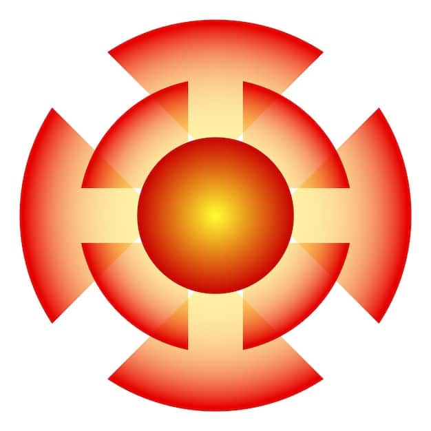 A detailed close-up of the Sunfire Aegis item icon, highlighting its visual design and the fiery effect it emits. Display statistical details, such as the cost reduction, armor, magic resist, and the increased Immolate damage values from Patch 14.25 in an overlay.