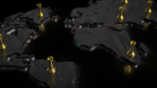 A strategic overview of the League of Legends map, highlighting key objective locations such as dragon pit, Baron pit, and towers. Arrows indicate potential paths for ganking, pushing lanes, and rotating between objectives, illustrating adaptive strategies that account for the Dragon Soul changes in Patch 14.25.
