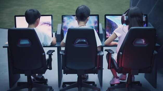 A screenshot of an esports team during the champion selection phase, with coaches and players intensely discussing their strategies. The image highlights the importance of pre-game planning and adaptation in response to Patch 14.25.