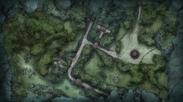 A top-down tactical view of the League of Legends map illustrating different jungle pathing options and possible ganking routes around the mid-lane and dragon pit. Include vision wards and objective markers.