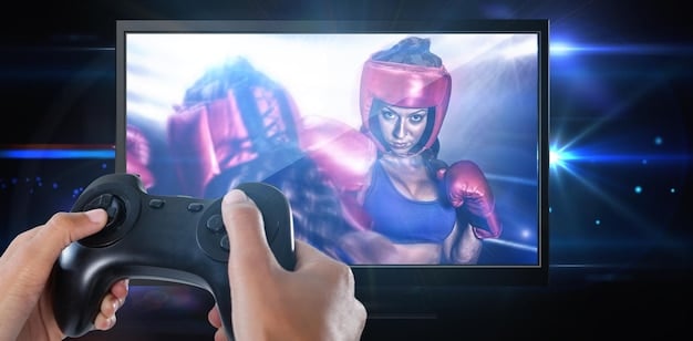 A close-up of a gaming monitor displaying a vibrant, fast-paced scene from a competitive esports game. The image clearly shows smooth motion with no blur, emphasizing high refresh rate and low response time.