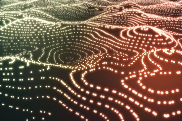 A detailed visual representation of a complex algorithm or strategy map, with glowing nodes connecting concepts like 
