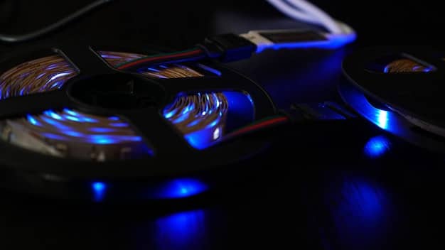 A close-up of a high-end graphics card (GPU) within a sleek, illuminated gaming PC case, with the VR headset cable connected, symbolizing the powerful hardware required for top-tier PC VR gaming.