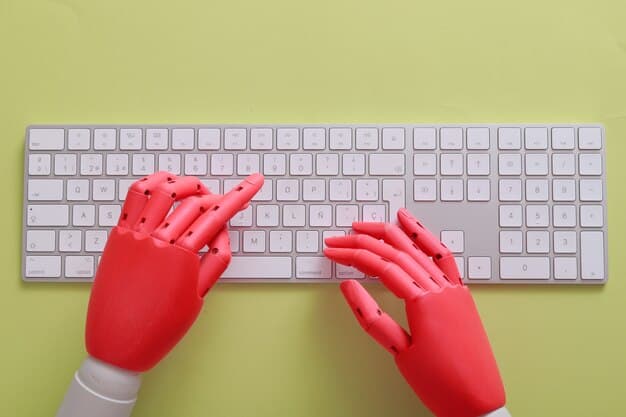 A detailed shot of the Logitech Ergo K860 keyboard, emphasizing its wavy, split design and the integrated padded wrist rest, with hands lightly touching the keys in a comfortable stance.