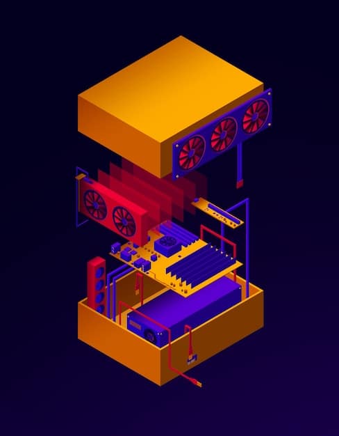 A detailed schematic illustration of a silent PC case interior, highlighting sound-dampening foam panels, strategically placed large, slow-spinning fans, and unobstructed airflow pathways. Labels point to key features like 