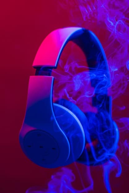 A gaming headset with large, comfortable earcups and a visible boom microphone, illuminated by subtle RGB lighting, suggesting immersive audio.