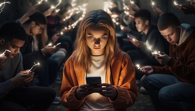 A professional gamer intensely focused on a mobile phone, surrounded by spectators, illustrating the growing trend of mobile esports viewership in 2025.