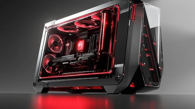 A close-up shot of a high-end gaming PC with advanced graphics cards and cooling systems. The image emphasizes the technology and hardware that power competitive eSports, relating to the analysis of PC Gaming Market trends.