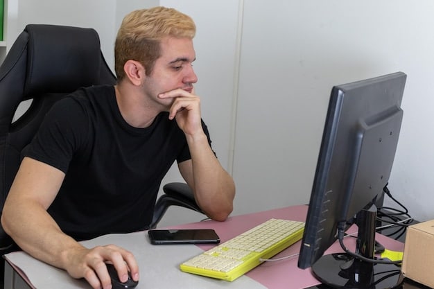 A gamer looking frustrated while trying to use an ergonomic keyboard. The image emphasizes the learning curve and potential challenges associated with switching to an ergonomic design and the question: Are Ergonomic Keyboards: Are They Worth the $200 Investment for Gamers?.