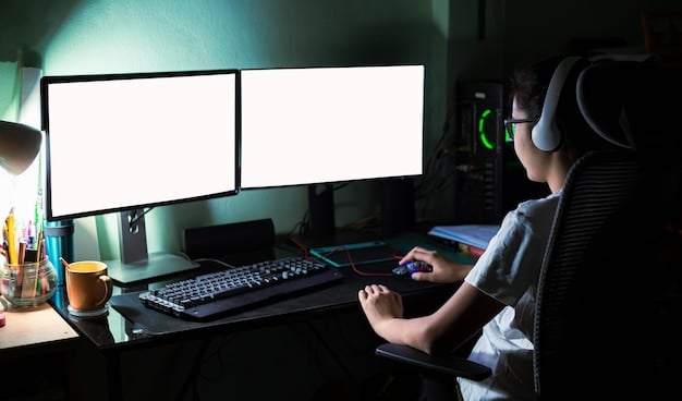 A gamer is setting up dual monitors, with the game Baldur's Gate 3 displayed on one, and a game trailer on the other. Demonstrating multitasking during gameplay in the context of Ultrawide vs. Dual Monitors: Which Setup Will Maximize Your Gaming Performance in 2025?.