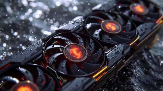 A close-up shot of a Radeon RX 6600 GPU. Highlight features such as the cooling system, the ports, and the overall design. Mention Gaming on a Budget: Building a High-Performance PC for Under $800 in 2025 in the description.