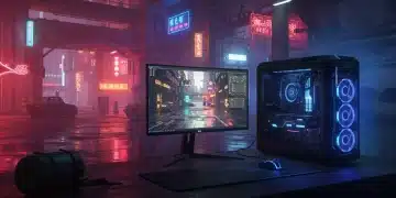 Futuristic city game scene with advanced Ray Tracing 2.0 effects