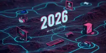 Futuristic digital network connecting gaming devices, representing new PC gaming subscription services in 2026 and beyond.