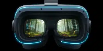 Futuristic VR headset with 4K per eye display technology