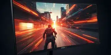 Gaming monitor displaying high refresh rate and fast response time gameplay in 2026