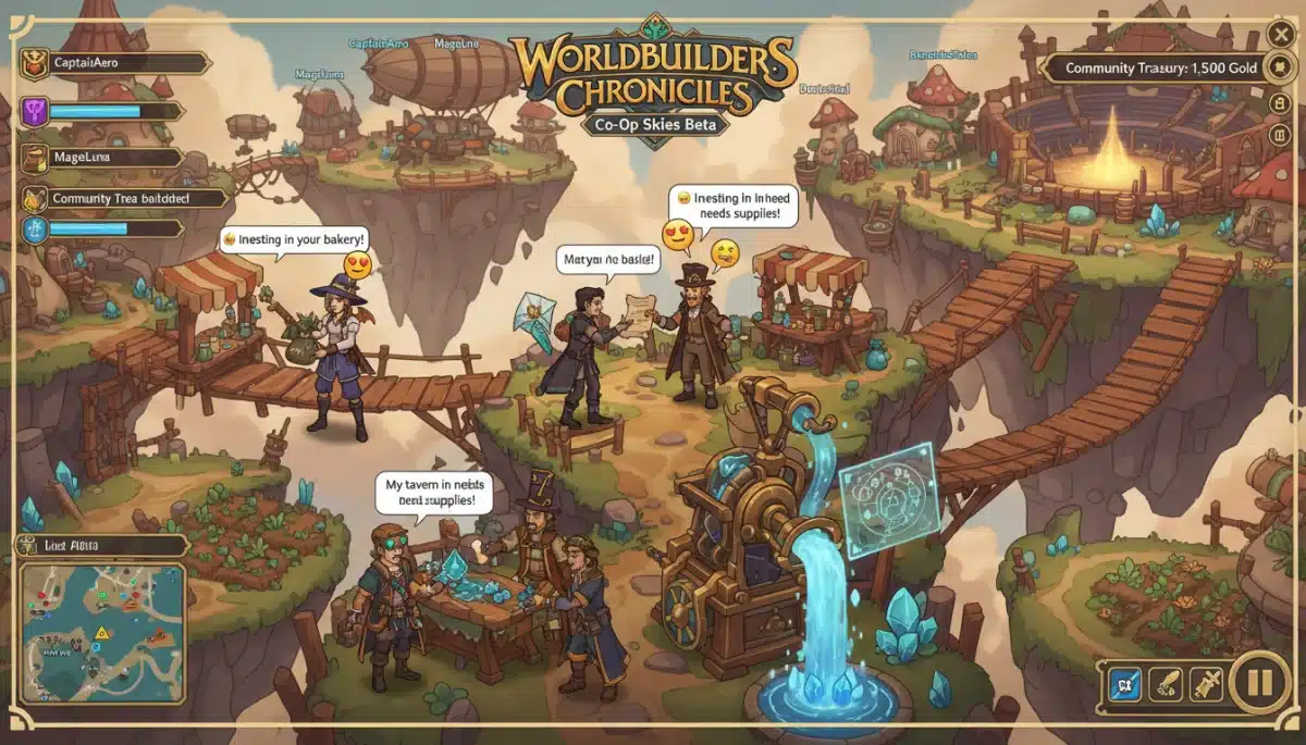Cooperative social simulation game with multiple players interacting