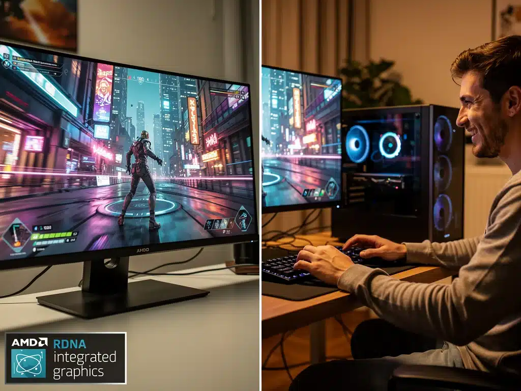 AMD RDNA integrated graphics performing 1080p gaming smoothly