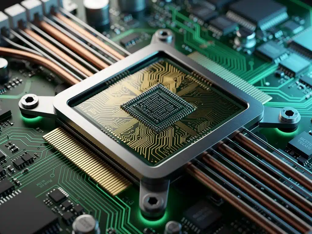 Close-up of next-generation GPU chip architecture