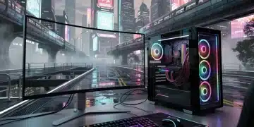 Futuristic gaming scene with Path Tracing Explained technology