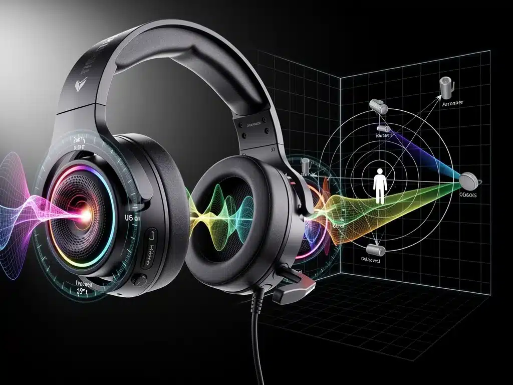 Advanced gaming headset showcasing 3D audio technology