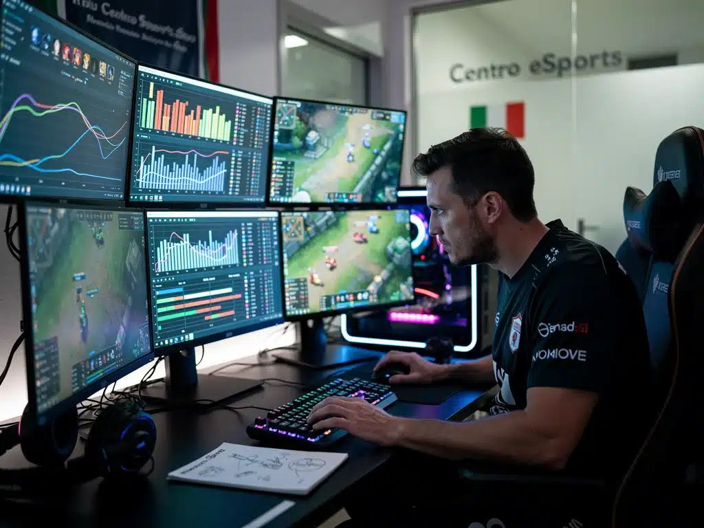 Coach eSports analizza dati di gioco e statistiche dei giocatori per ottimizzare le strategie.