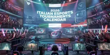 Calendario Tornei eSports Italiani 2026: Scadenze Cruciali Arena eSports futuristica con il calendario dei tornei italiani 2026 in evidenza
