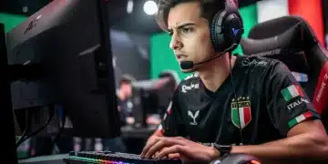 eSports Italia 2026: Piano Allenamento 3 Mesi Successo Giocatore eSports concentrato durante una sessione di allenamento intenso per i tornei italiani del 2026.