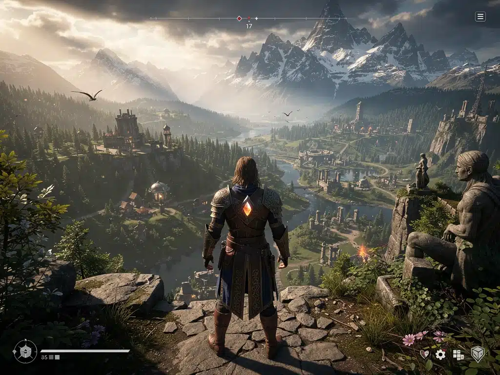 Screenshot di un RPG open-world molto atteso per PC nel 2026, con grafica mozzafiato.