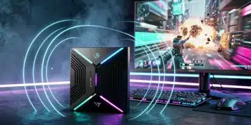 Wi-Fi 7 Gaming Senza Lag: Riduci Latenza del 30% nel 2026 Configurazione gaming futuristica con router Wi-Fi 7 per bassa latenza